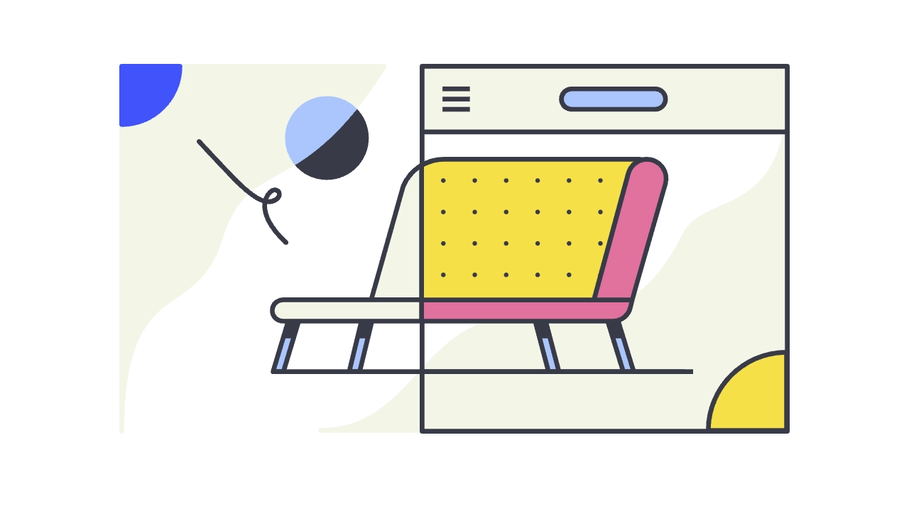 Illustration of a browser window representing blog content and on-page SEO