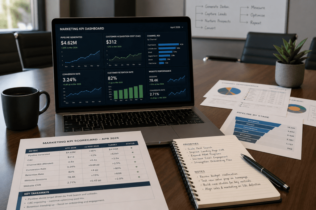 marketing kpis mid market business 2026