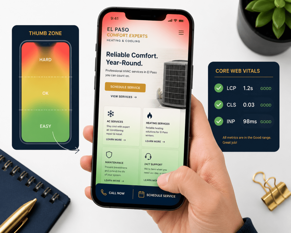 mobile first web design patterns 2026 el paso