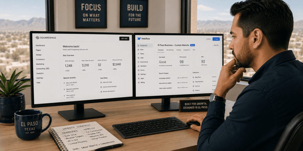 webflow vs squarespace for a small business