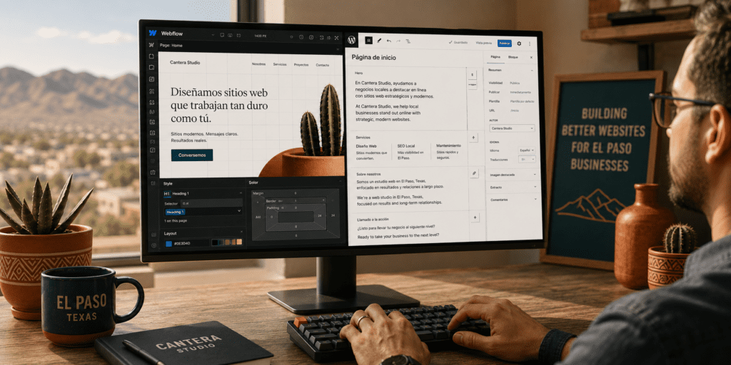 webflow vs wordpress for small business