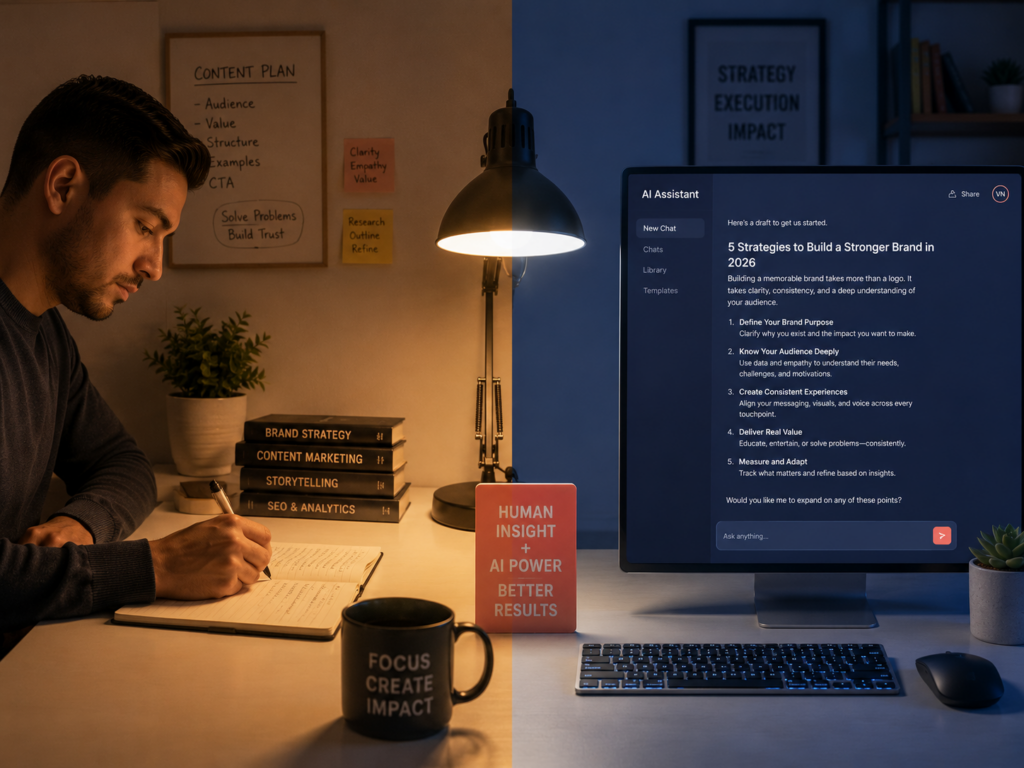 AI content vs human content SEO